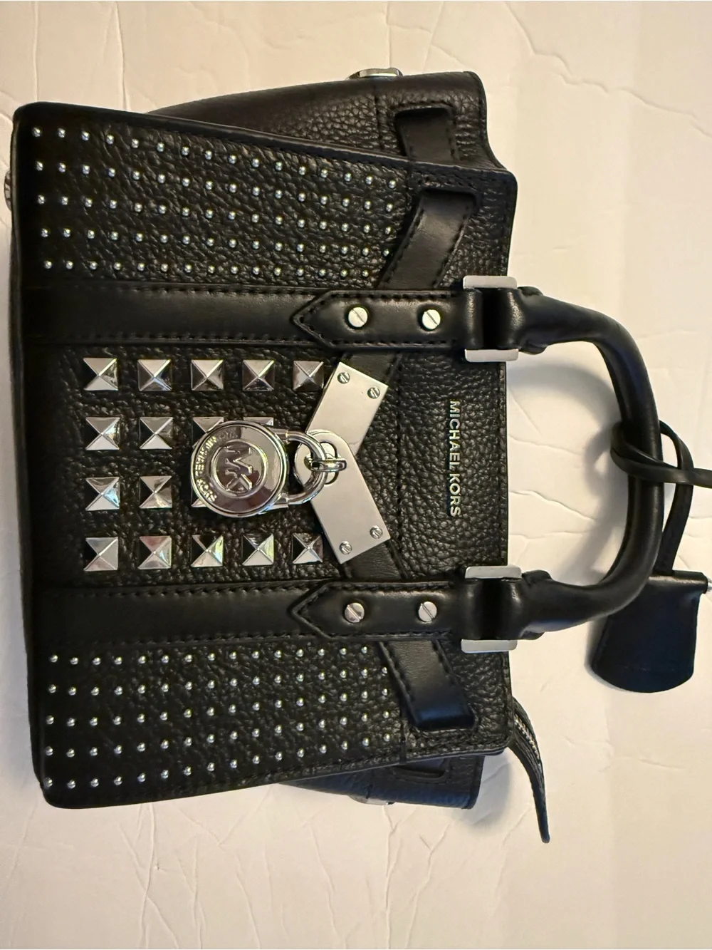 Michael Kors Black Studded Nouveau Hamilton Mini Crossbody